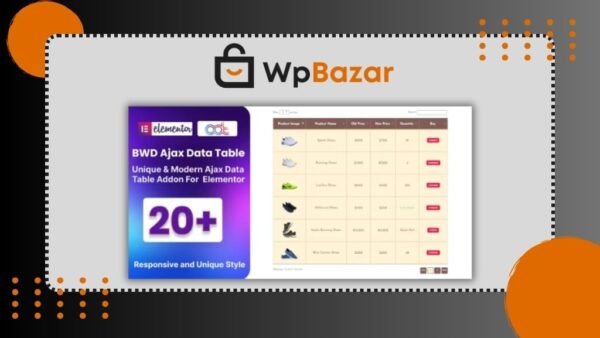 BWD Ajax Data Table Addon For Elementor