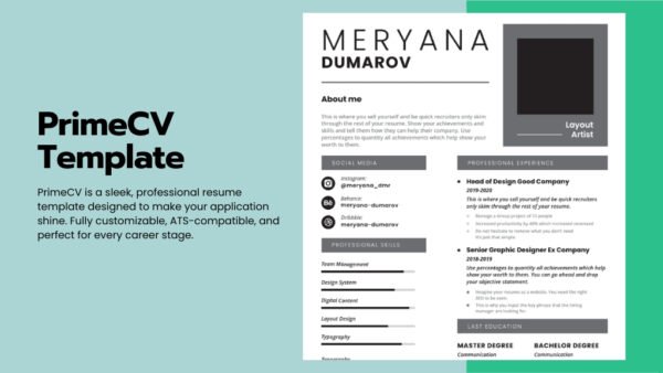 PrimeCV Template