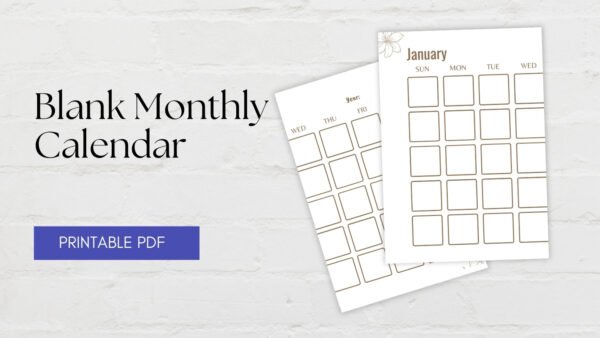 Blank Monthly Calendar